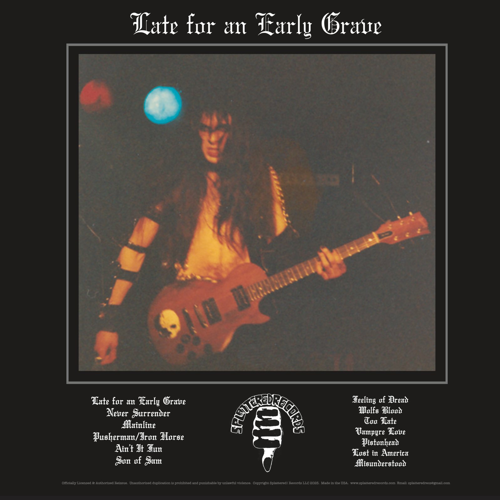 Splattered Records Distro — Victor Griffin - Late for an Early